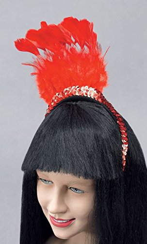 Red Feather Sequin Headpiece