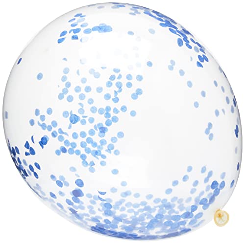 Unique Party - 12" Royal Blue Confetti Balloons, Pack of 6