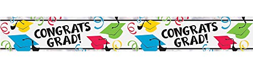 Amscan Multicolour Graduation Hats Foil Banner-1 Pc