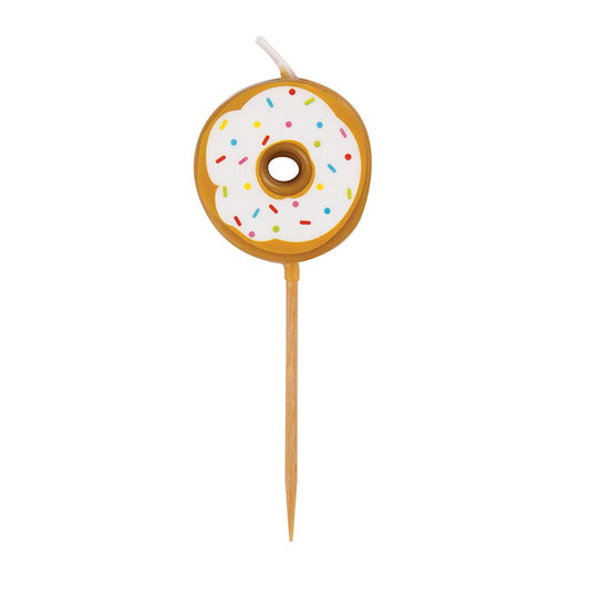 Unique Party 19989 - Donut Party Pick Birthday Candles, Pack of 6,Multi,7.5 centimeters