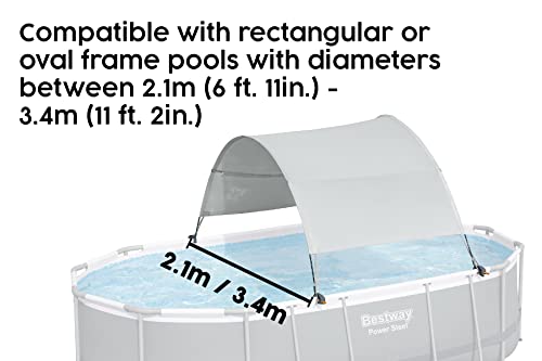 Bestway Pool Canopy | Flowclear UPF 40+ Sun Protection, Waterproof Rectangle Oval Pool Protection, Ground Pools Accessories