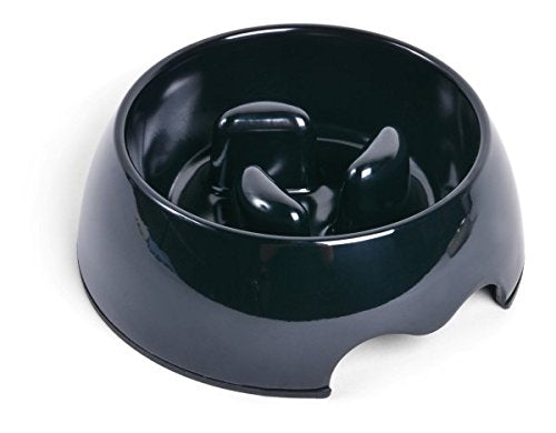 Petface Anti Gulping Dog Bowl, 400 ml, Medium, Black