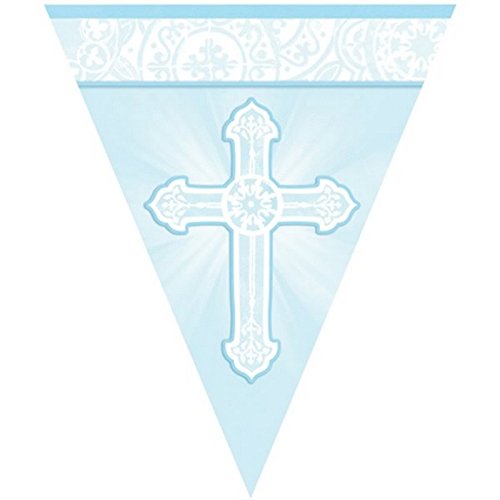 Amscan Blue Radiant Cross Pennant Banner-1 Pc