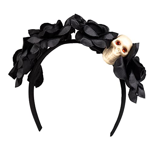 Boland Headband Skull Tiara with Flowers, Day of the Dead.