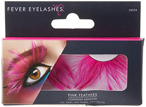 Fever Women's Eyelashes, Pink Feathers.