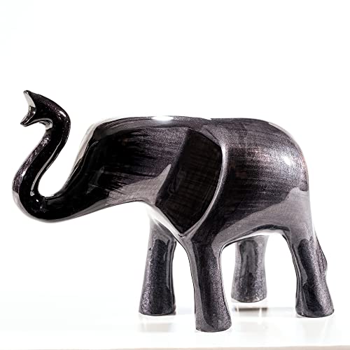 Eco-Friendly Recycled Aluminium Elephant Trunk Up (Handmade & Fairtrade) Polished Statue Ornament Home Decoration XL 16cm