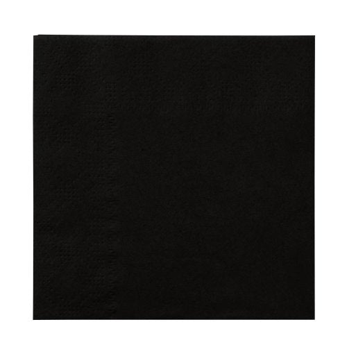 Jet Black Beverage Napkins 25cm /50