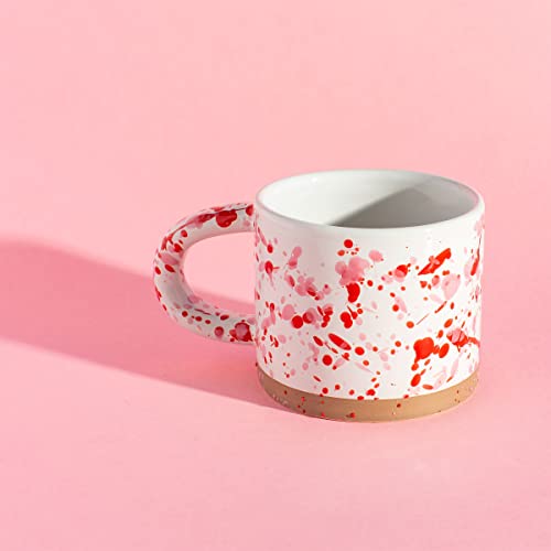 Sass & Belle Pink and Red Splatterware Mug