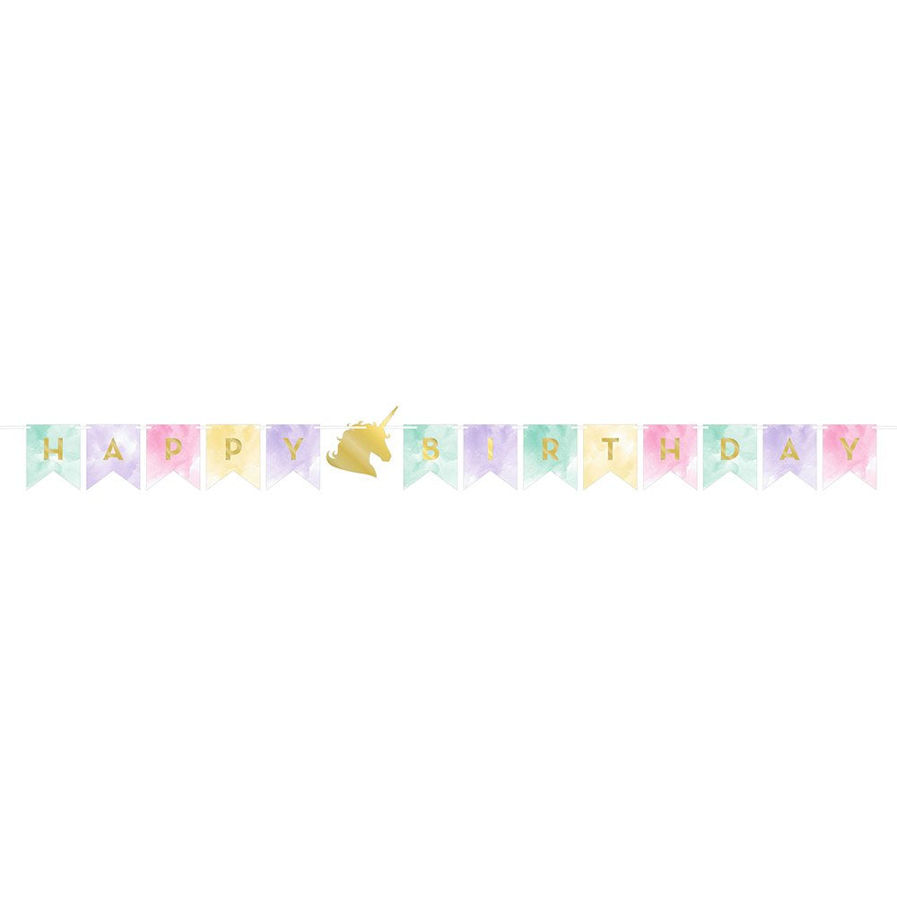 Unicorn Theme "Happy Birthday" Banner