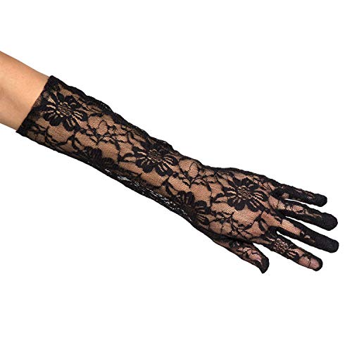 Boland Black Night Lace Long Gloves
