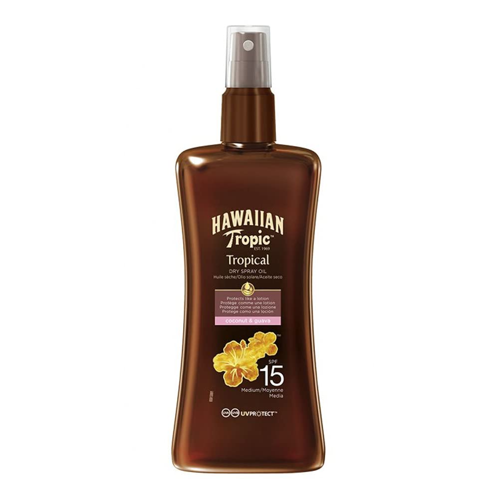 HAWAIIAN TROPIC - Protective Dry Oil Spray SPF 15 | with Coconut and Guava | 200ml