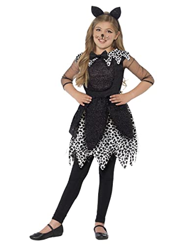 Smiffy's Children's Deluxe Midnight Cat Costume, Dress, Tail & Cat Ear Headband