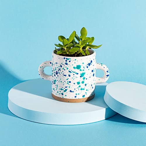 Sass & Belle Turquoise And Blue Splatterware Planter