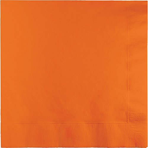 Creative Converting 59191B Sunkissed Orange Dinner Napkins, 25 Count