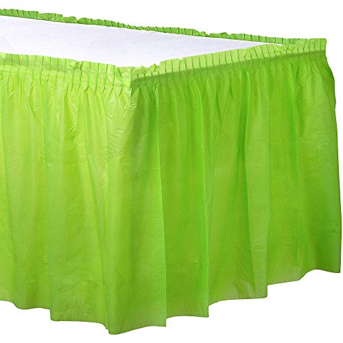 Amscan Kiwi Green Pleated Plastic Table Skirt