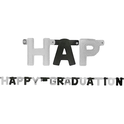 Amscan Happy Graduation Letter Foil Banner 1.8m x 20cm-1 Pc