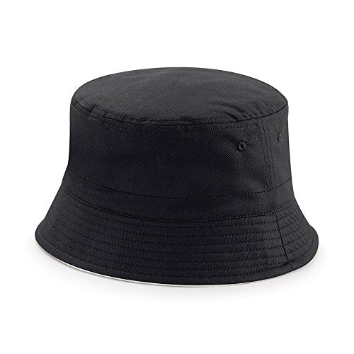 Beechfield B686 Reversible Bucket Hat - Black/Light Grey L/XL