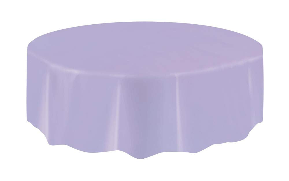 Unique Party - Round Lavender Plastic Tablecloth, 7ft