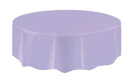 Unique Party - Round Lavender Plastic Tablecloth, 7ft