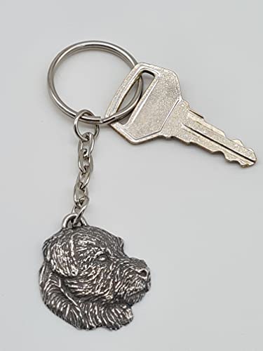 Pewter Border Terrier Dog Keyring