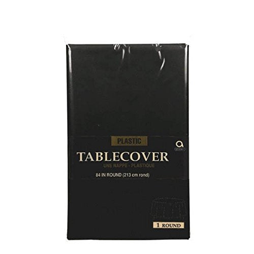 Amscan Tablecover Plastic Round (Jet Black)