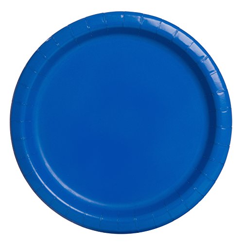 Unique 9" Roud Dinner Plates | Royal Blue Color Theme | 16ct, Pack of 16