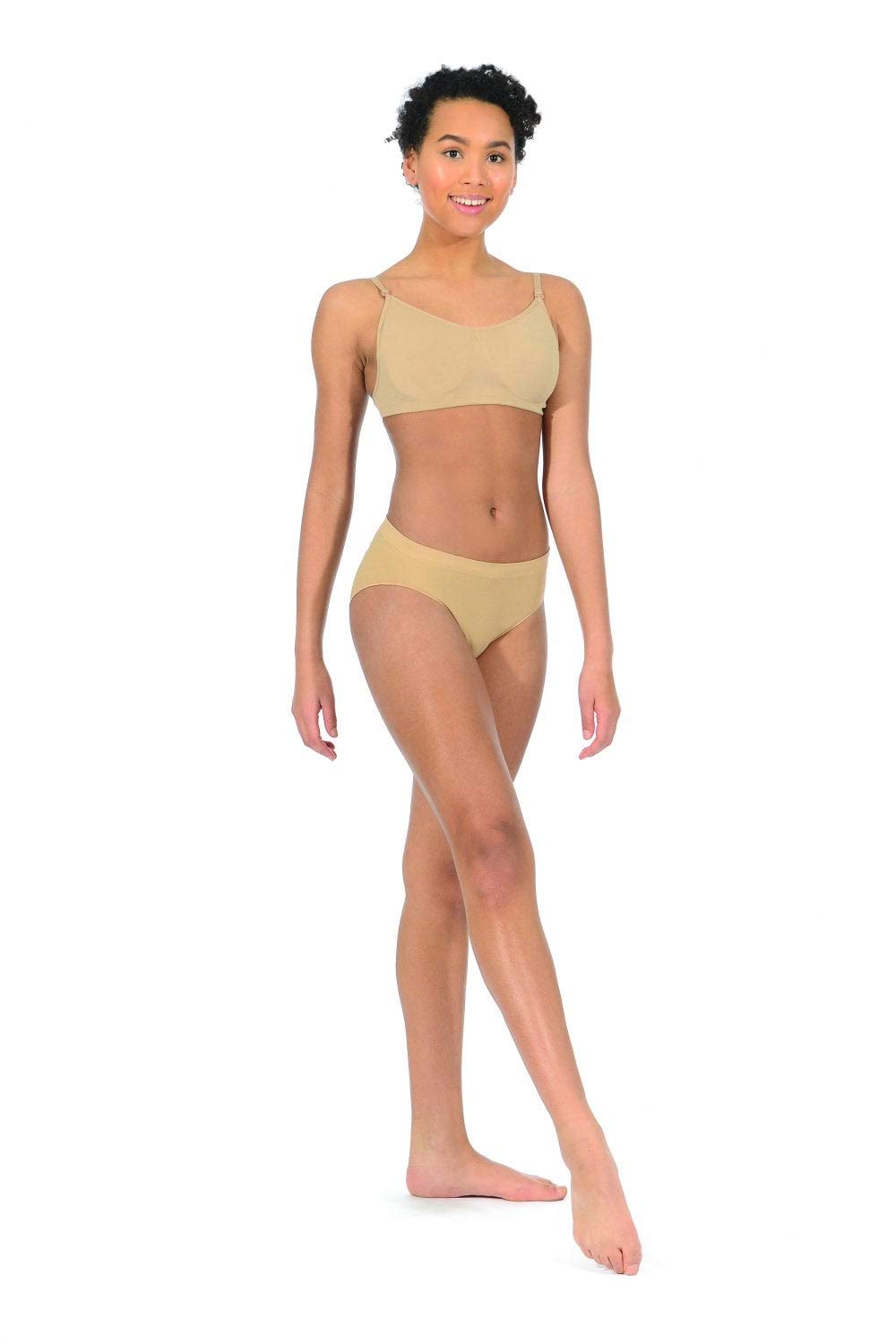 Silky Womans Dance Seamless High Cut Brief - Nude Small