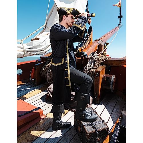 Boland Pirate Jacket Black-Gold Mens Fancy Dress Costume Pirate Captain