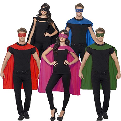 Smiffy's - Unisex Cape, Black, with Eye mask One Size