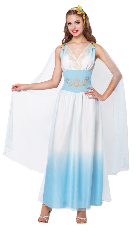 Bristol Novelty AF010 Roman Empress Costume, Blue, UK Size 10-12