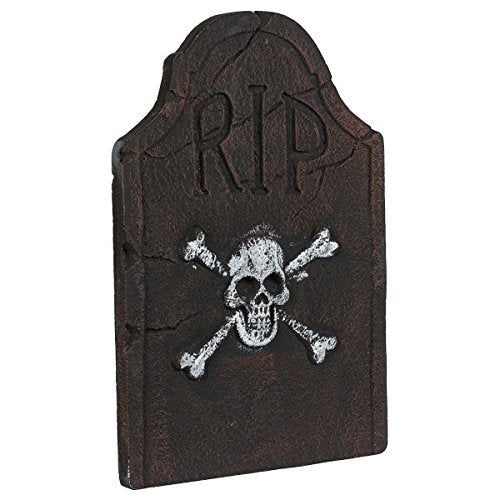 amscan Tombstone with Skull and Crossbones-1, Crystal White, 100 Pcs