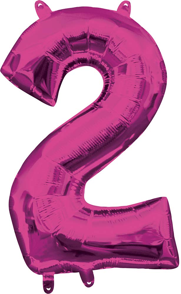 Number 2 Pink Minishape Foil Balloons 16"/"40cm A04