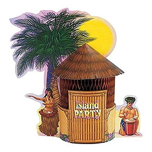 Creative Hawaiian Tiki Hut Honeycomb Centerpiece