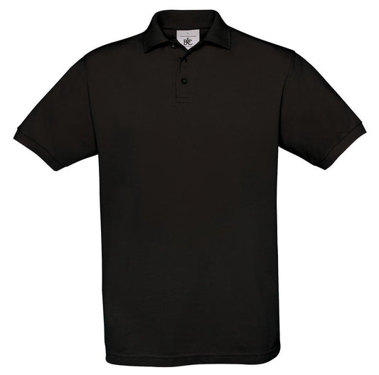 B&C Men's Safran Piqu�� Polo, Black, XL. PU409