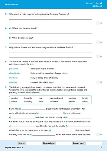 11+ English Rapid Tests Book 4: Year 5, Ages 9-10