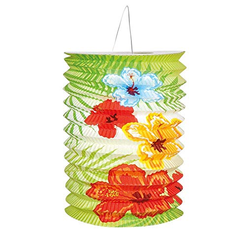 Boland– Set of 2 Paper Hibiscus Hawaii Lanterns, 16 cm