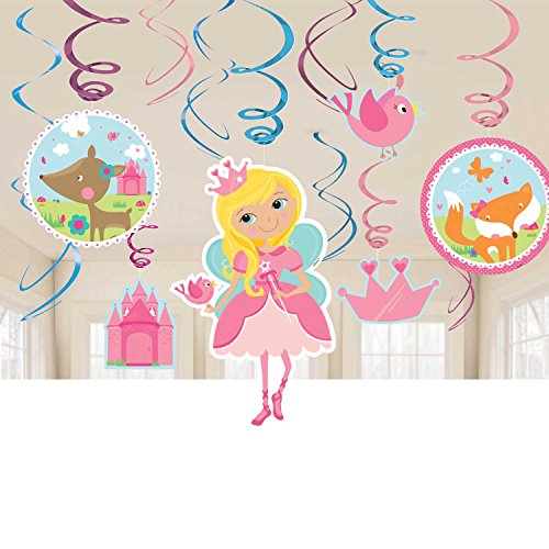 Amscan Woodland Princess Value Pack Swirl Decorations /12