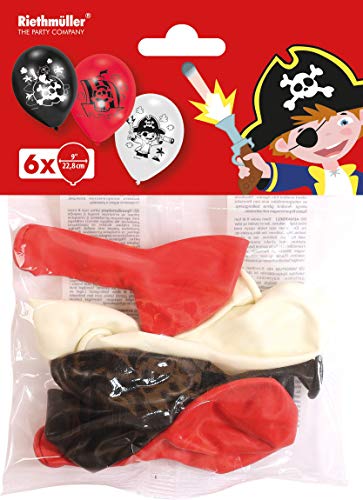 Balloon 6pk 22.8cm Pirate