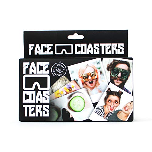 Gift Republic Beer Mat 'Face Coasters', Cardboard, Multi-Colour, 15.5 x 3.5 x 13 cm