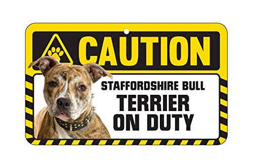 Caution Sign - Staffordshire Bull Terrier - Brown