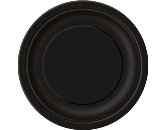 Unique 9" Round Dinner Plates | Classy Black Color Theme | 8ct, Pack of 8