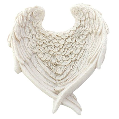 Jones Home & Gift Beautiful White Angel Wing Trinket Holder Dish Resin Ornament