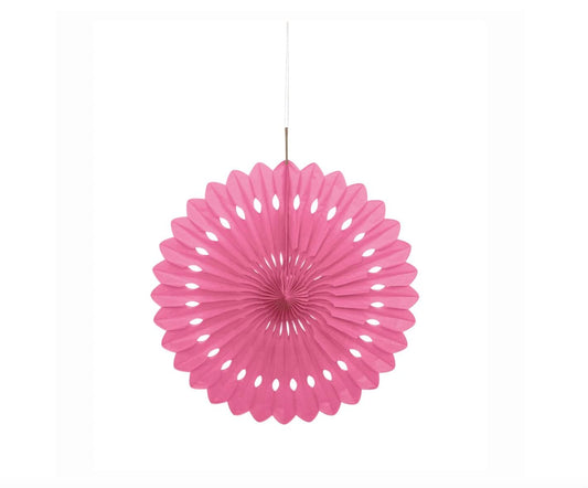 Unique Party - 40cm Hot Pink Tissue Paper Fan Decoration