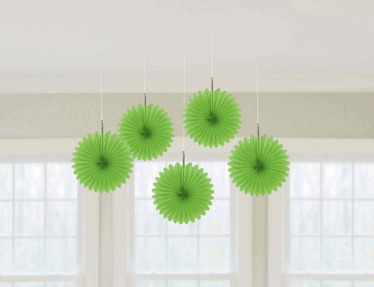 Amscan Dec Fan Mini Kiwi- 5 Pack