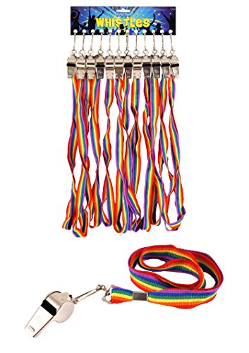 Rainbow Cord Whistle Gay Pride Party Favour