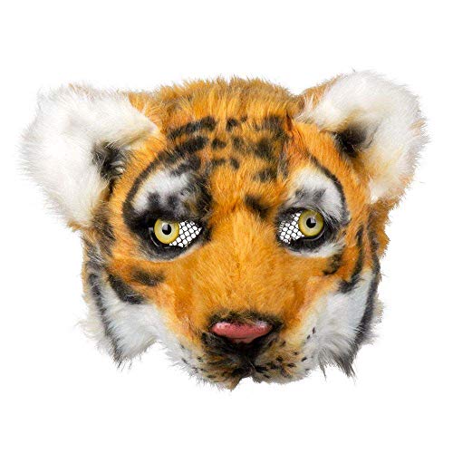 Boland Tiger Mask Adult Plush Half Face Mask Cat Halloween Fancy Dress Accessory
