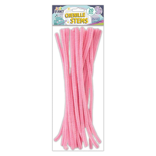 Craft Planet Chenille Stems, Pink, 20 Pack