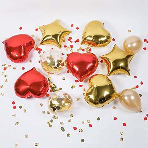 Boland Star Foil Balloon Size 40 x 45 cm Balloon Suitable for Air and Helium Includes Straw for Inflating Decoration Gift Birthday