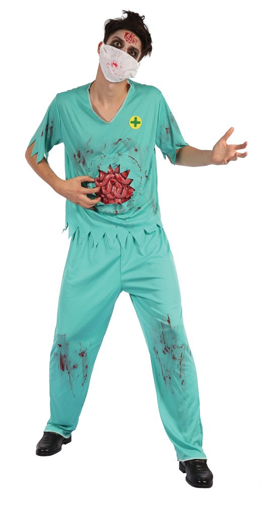 Bristol Novelty Zombie Surgeon Man, Chest Size 42"-44"