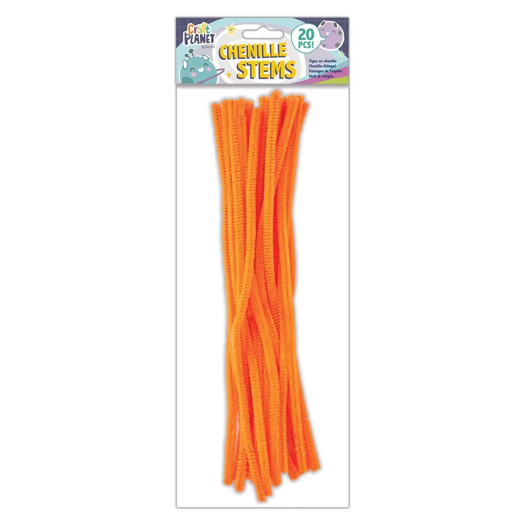 Craft Planet Chenille Stems, Orange, 20 Pack